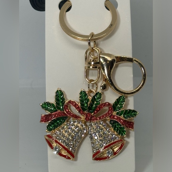 BAG CHARM Gold Bells Holiday Christmas Bag charm Keychain - Picture 2 of 4